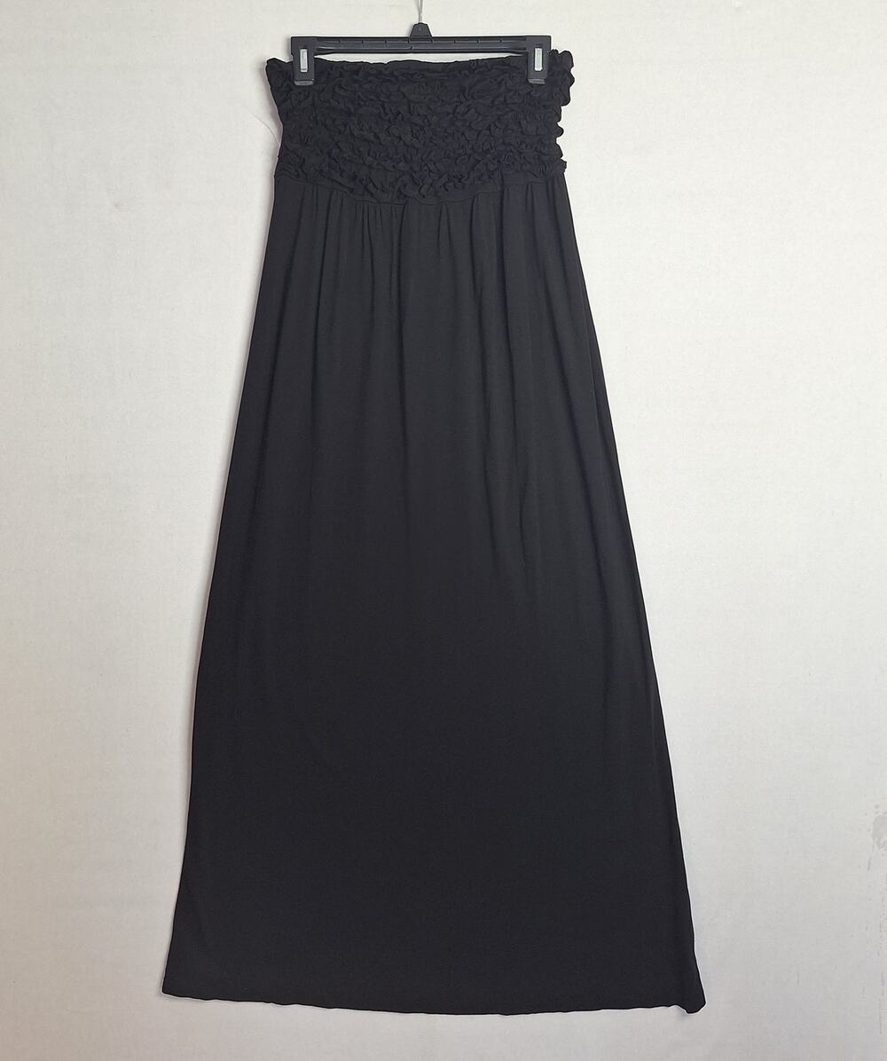 NWT Allen Allen Ultra Soft Strapless Maxi Dress Black S Modal Cotton Resort Wear